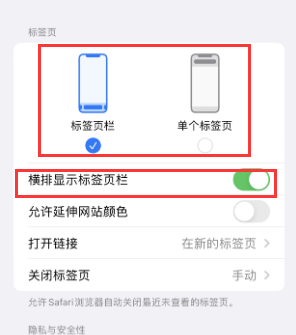 连南iPhone授权维修分享Safari浏览器如何切换标签栏位置 